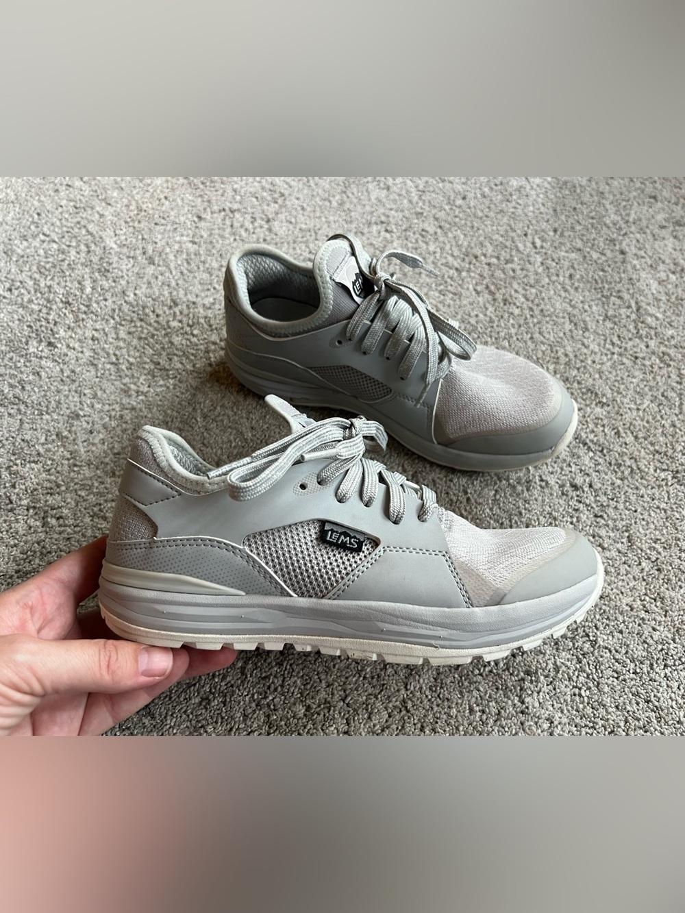 Lems Mesa Women's Size 8 Minimalist Running Shoes Glacier Gray Sneakers WORE 1X